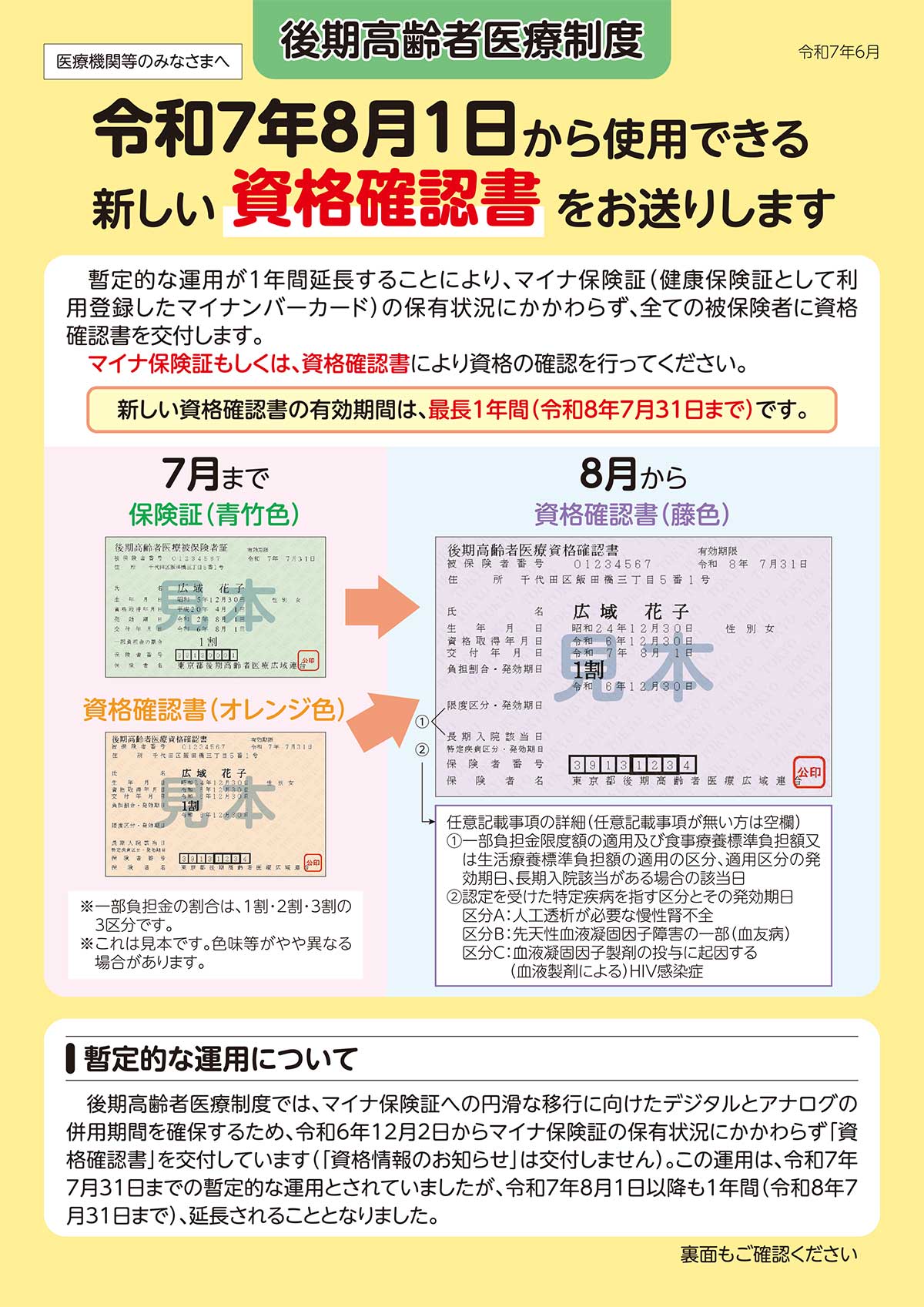 後期高齢者医療資格確認について