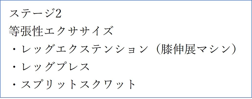 ジャンパー膝リハビリテーション ステージ2